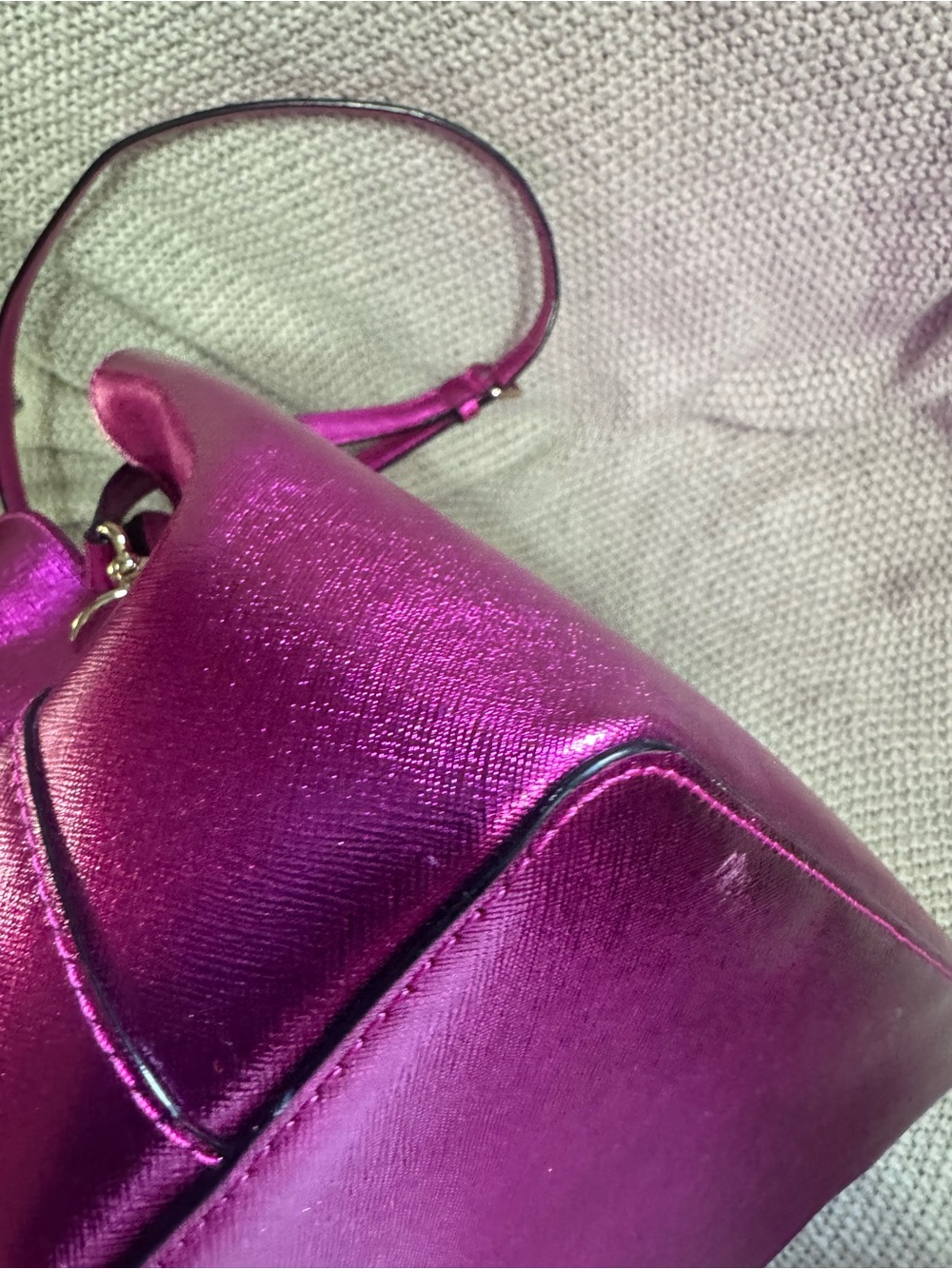 kate spade Metallic Fuchsia Satchel with Detachable Strap - Picture 6 of 11